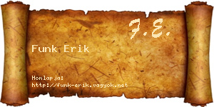 Funk Erik névjegykártya